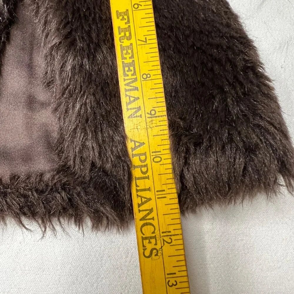 Kids Fake Fur Brown Vest 18 Months Tie Sequins